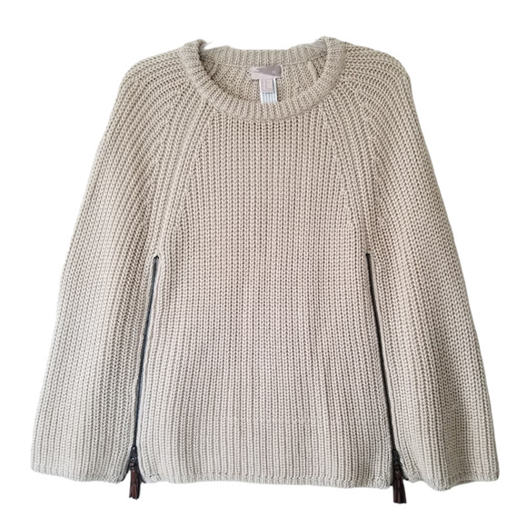FOREVER 21 Wool Blend Y2K‎ Western Poncho Zipper Beige Size XS - Picture 1 of 9